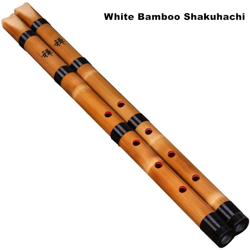 Musical Instrument Xiao - 수제 천연 흰색 대나무 Shakuhachi 치바/일본