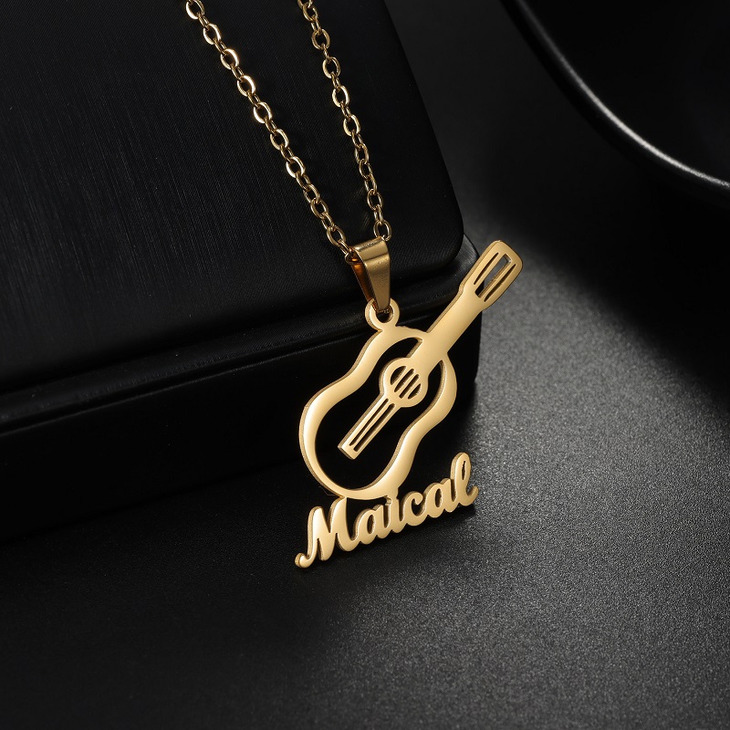 Musical Instrument And Names - 새로운 맞춤 이름 악기 펜던트 목걸이