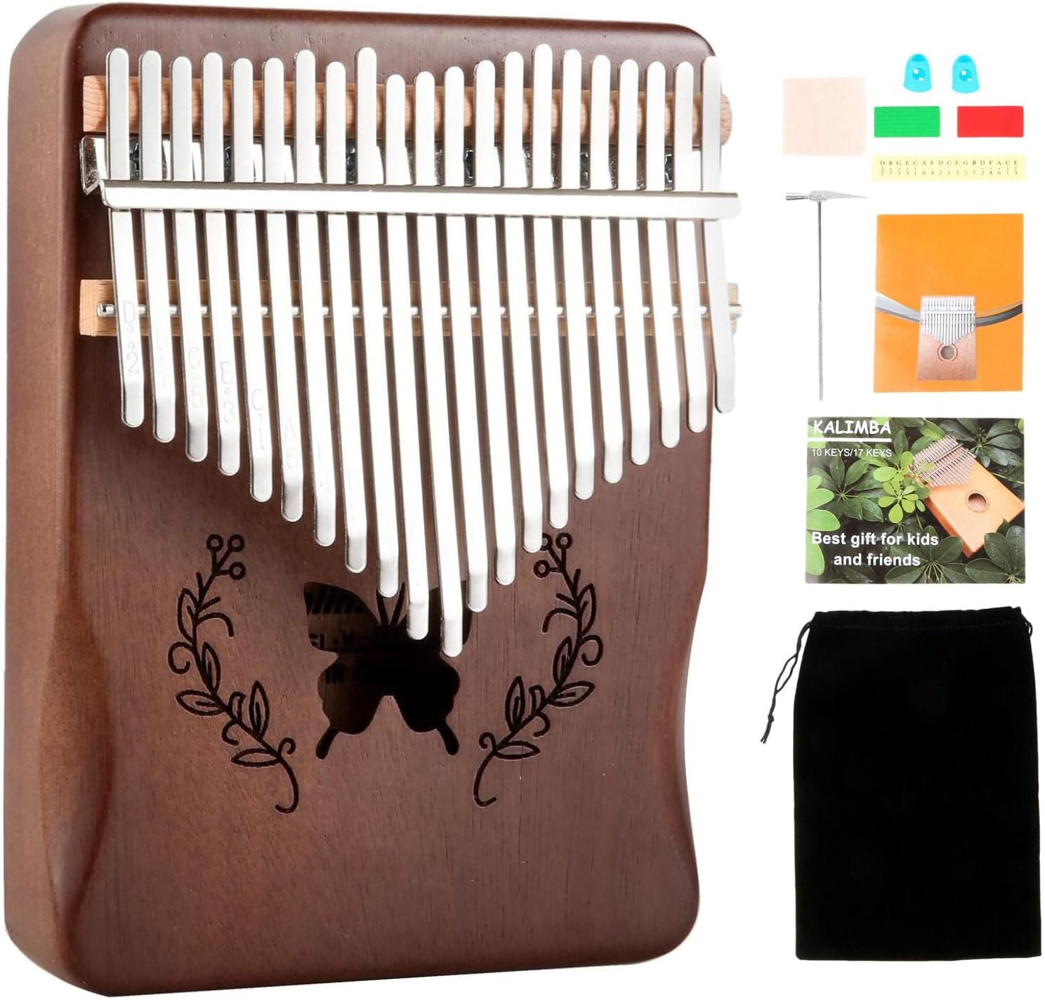 A Musical Instrument With Keys - 칼림바 21키 엄지 피아노, 천연 마호가니