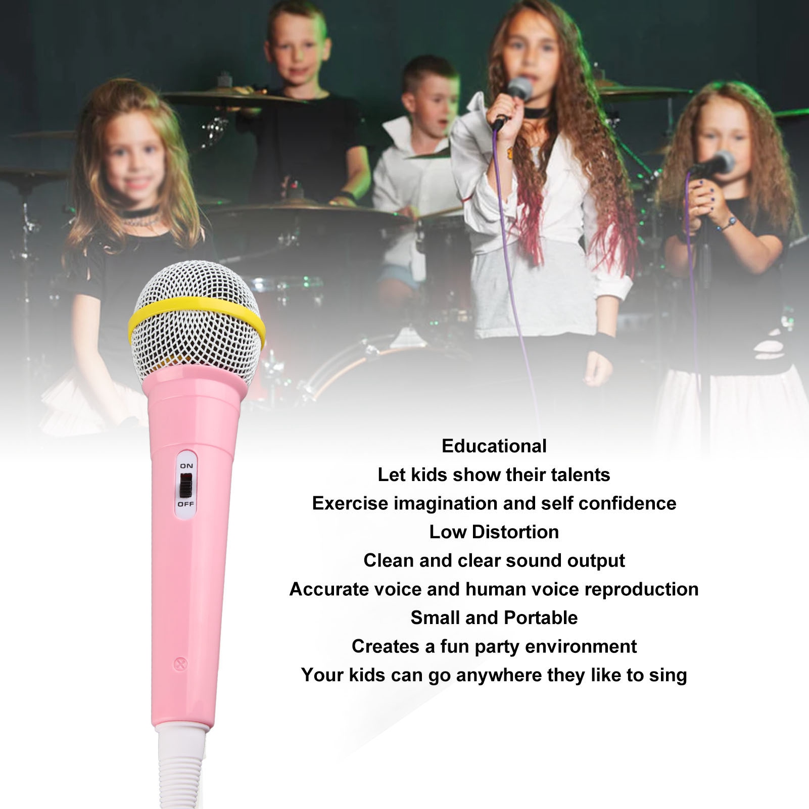 어린이 유선 마이크 3.5mm 플러그 플라스틱 저왜곡  - Musical Instrument Family 리뷰 및 가격