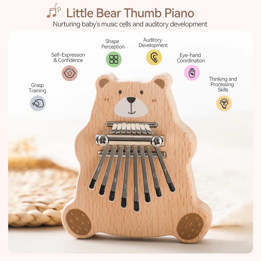 8키 미니 칼림바 휴대용 엄지 피아노 만화 곰 손가락  - A Musical Instrument With Keys 리뷰 및 가격