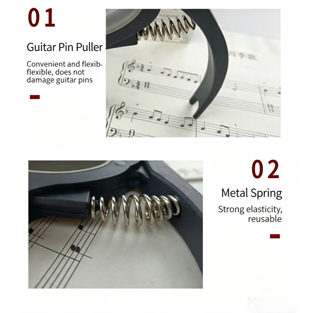 2 in 1 기타 카포(브리지 핀 풀러 포함), ABS - Musical Instrument Note 리뷰 및 가격