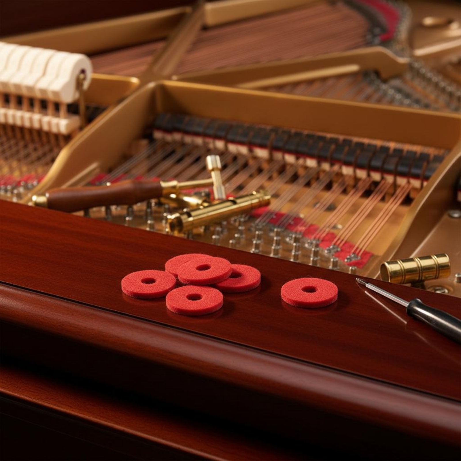 빨간색 피아노 키 와셔 작은 원형 펠트 키 패드 와셔  - A Musical Instrument With Keys 리뷰 및 가격