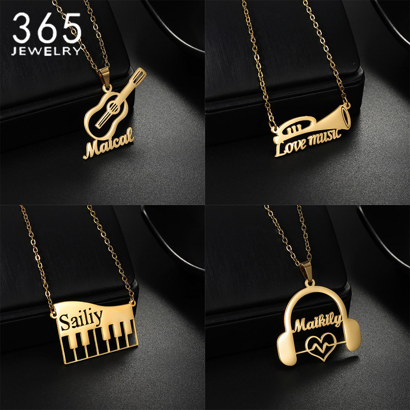 새로운 맞춤 이름 악기 펜던트 목걸이 스테인리스 스틸  - Musical Instrument And Names 리뷰 및 가격